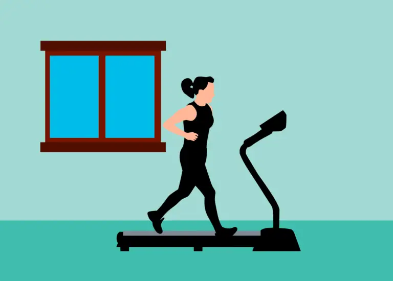 a vector image of a woman running on a treadmill - it is the main image for the article "best treadmill"